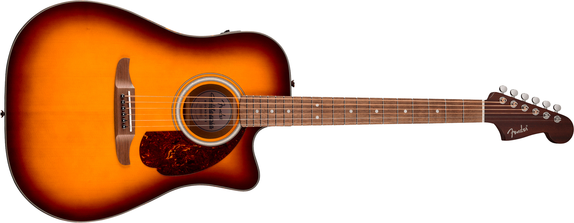 Fender Deluxe Redondo Ce California Dreadnought Cw Epicea Acajou Noy - Honey Sunburst - Folk gitaar - Main picture