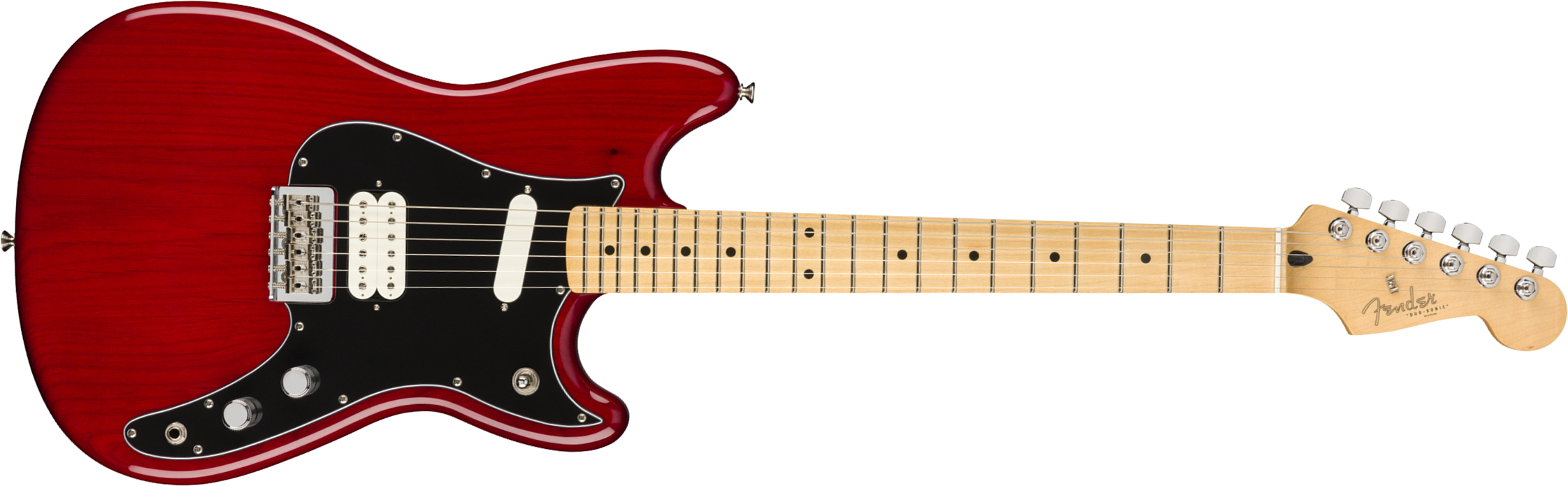 Fender Duo-sonic Player Hs Ht Mn - Crimson Red Transparent - Retro-rock elektrische gitaar - Main picture