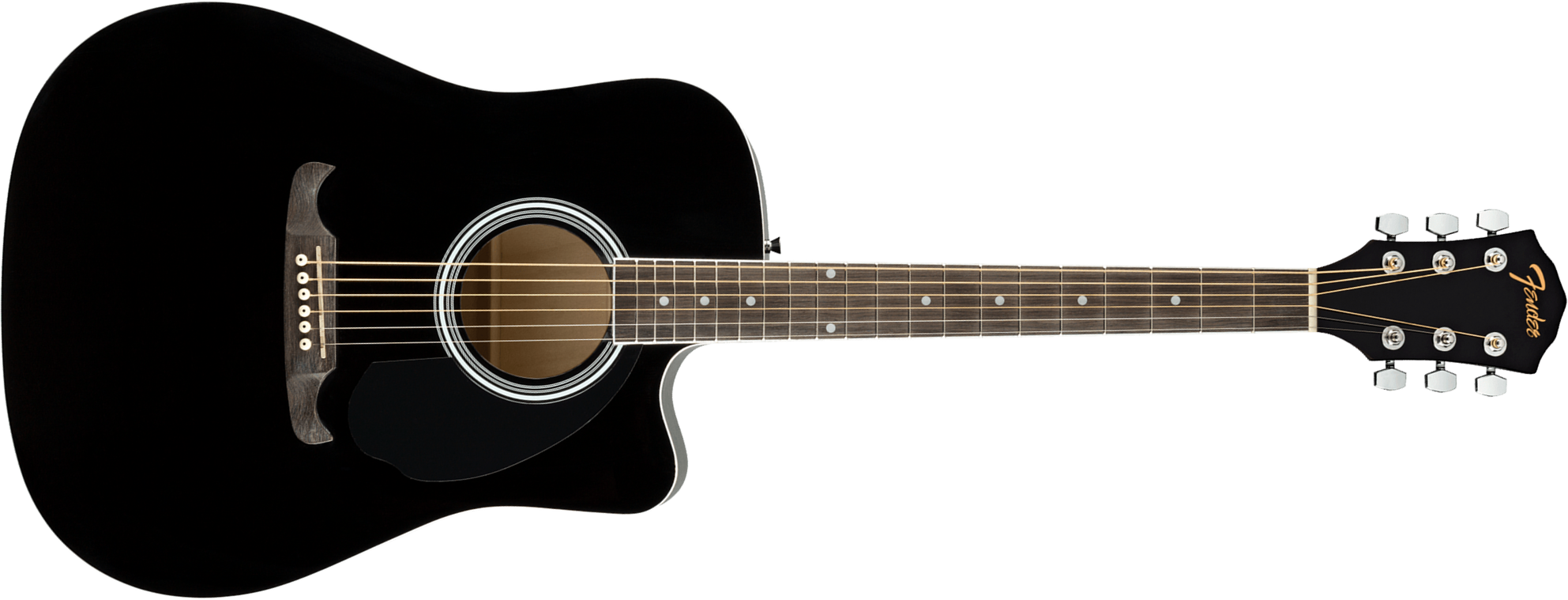 Fender Fa125ce Alternative Dreadnought Cw Epicea Acajou Wal - Black - Volksgitaar - Main picture