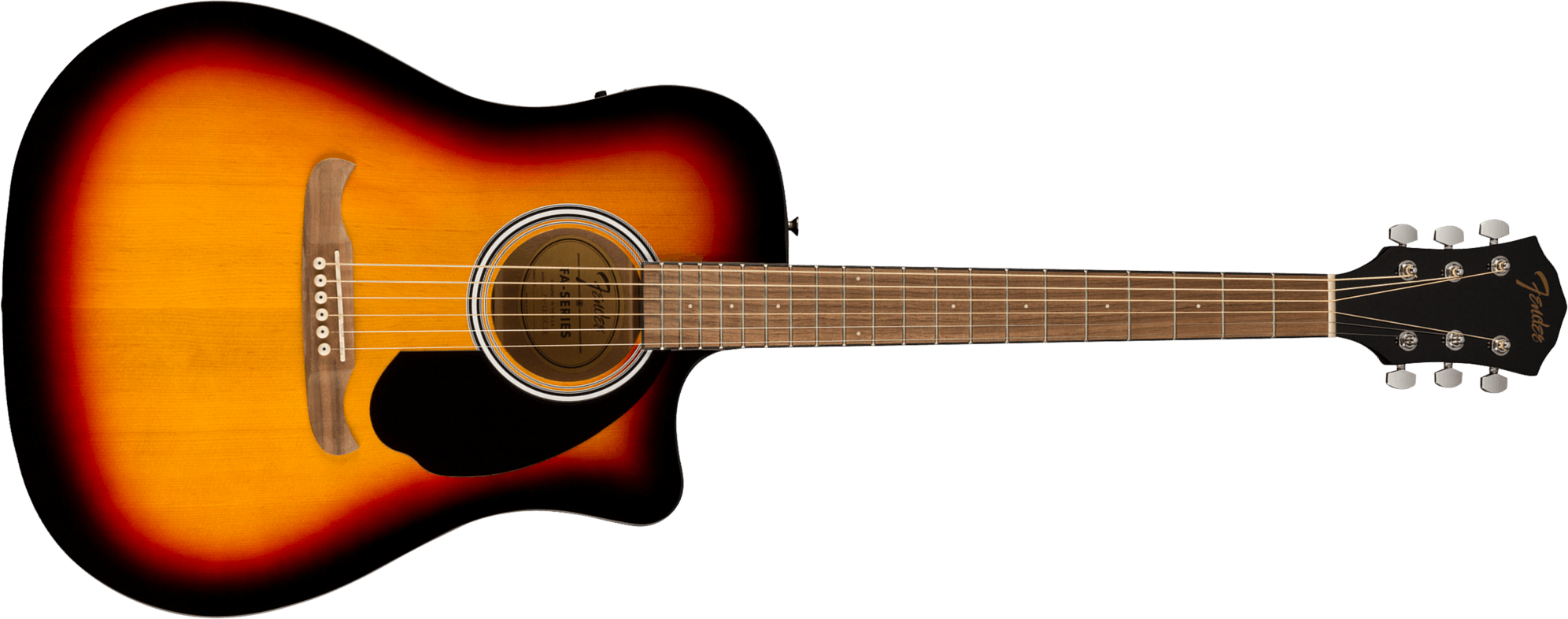 Fender Fa125ce Alternative Dreadnought Cw Epicea Acajou Wal - Sunburst - Volksgitaar - Main picture