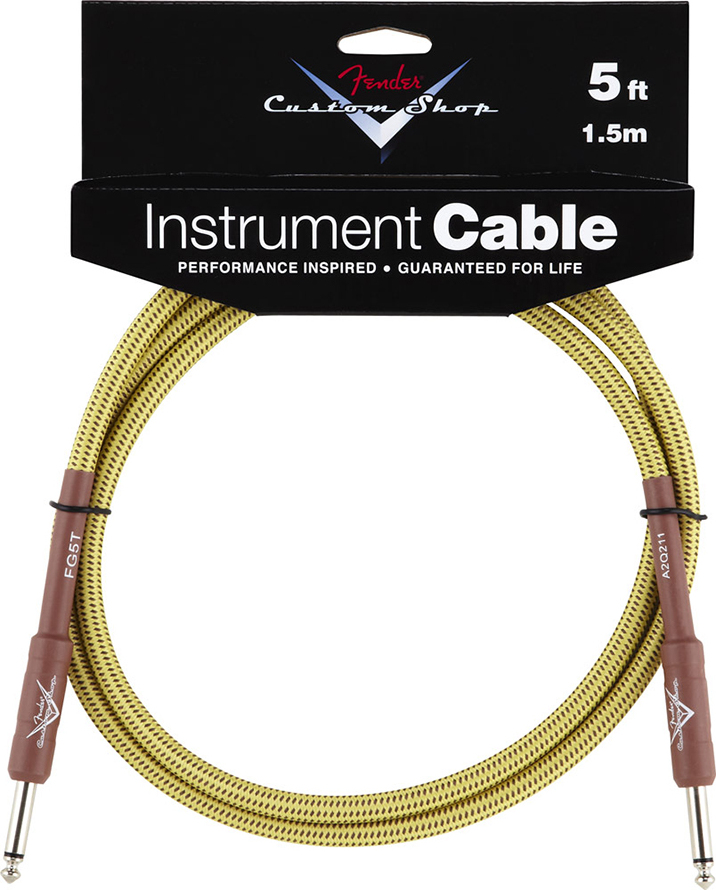 Fender Instrument Cable Custom Shop Performance Jacks Droit 8ft . 1.5m Tweed - Kabel - Main picture