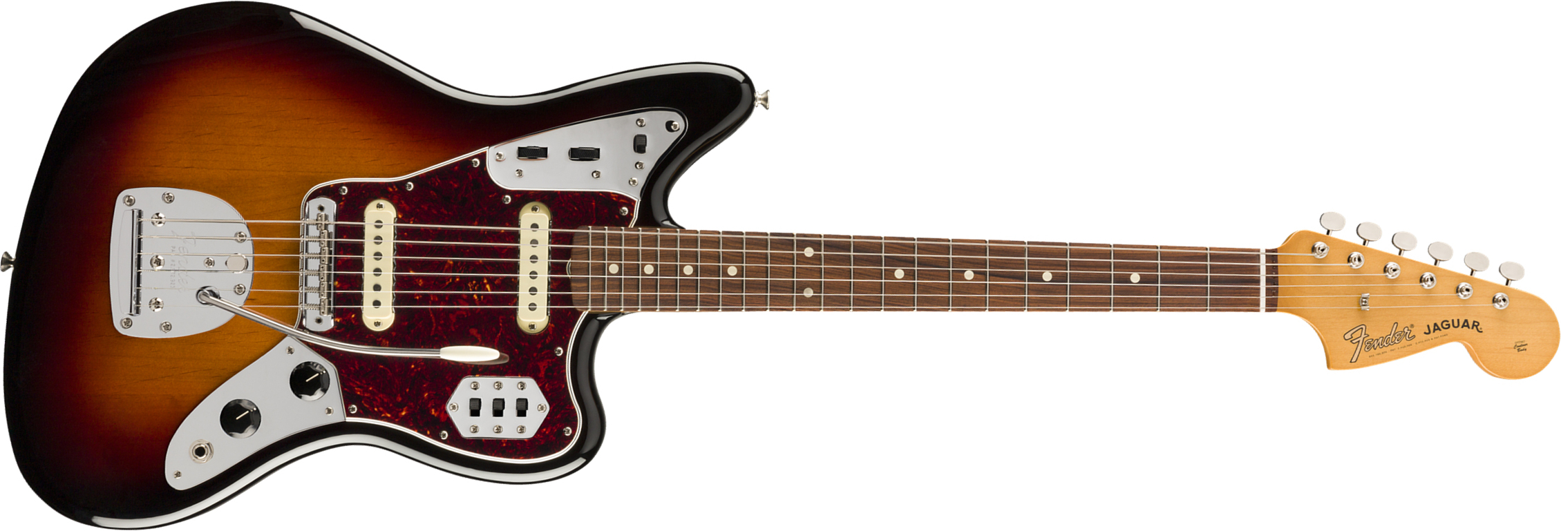 Fender Jaguar 60s Vintera Vintage Mex Pf - 3-color Sunburst - Retro-rock elektrische gitaar - Main picture
