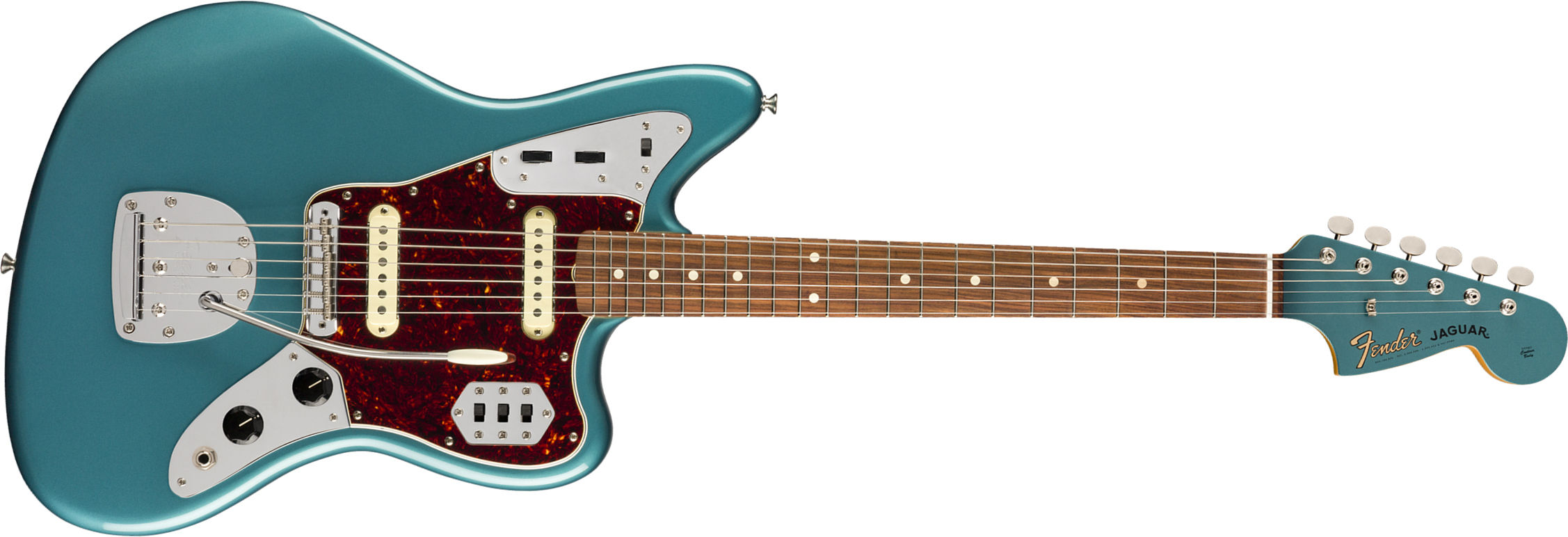 Fender Jaguar 60s Vintera Vintage Mex Pf - Ocean Turquoise - Retro-rock elektrische gitaar - Main picture