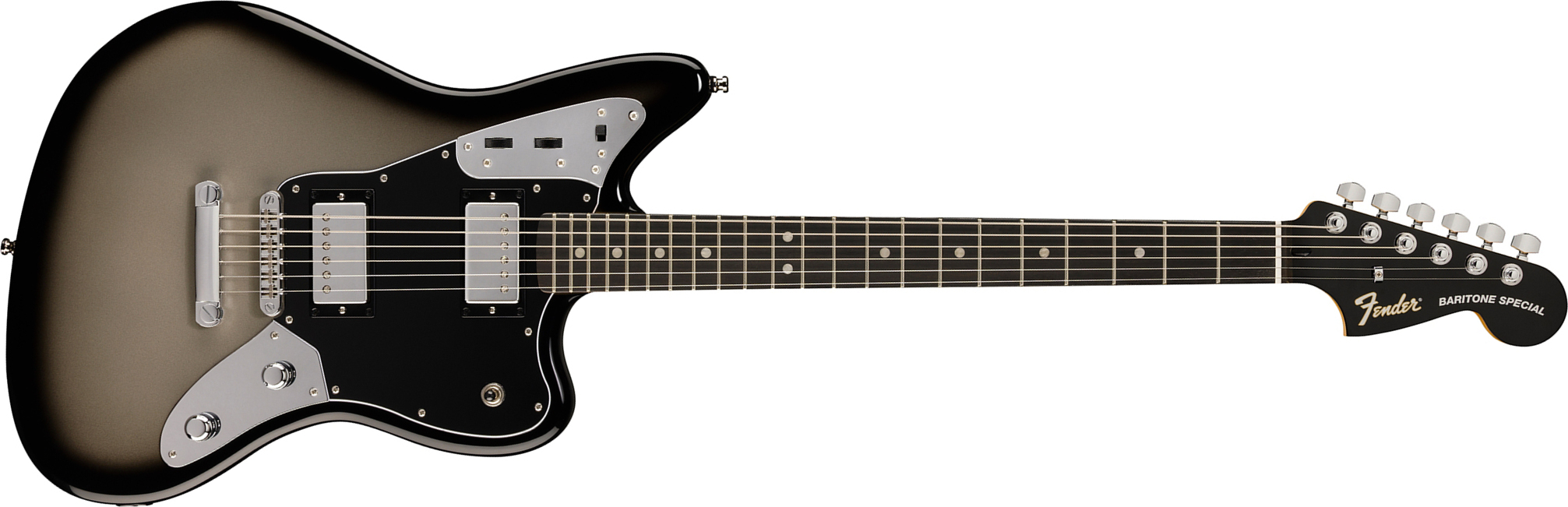 Fender Jaguar Baritone Player Fusion Ltd 2h Ht Eb - Silverburst - Bariton elektrische gitaar - Main picture
