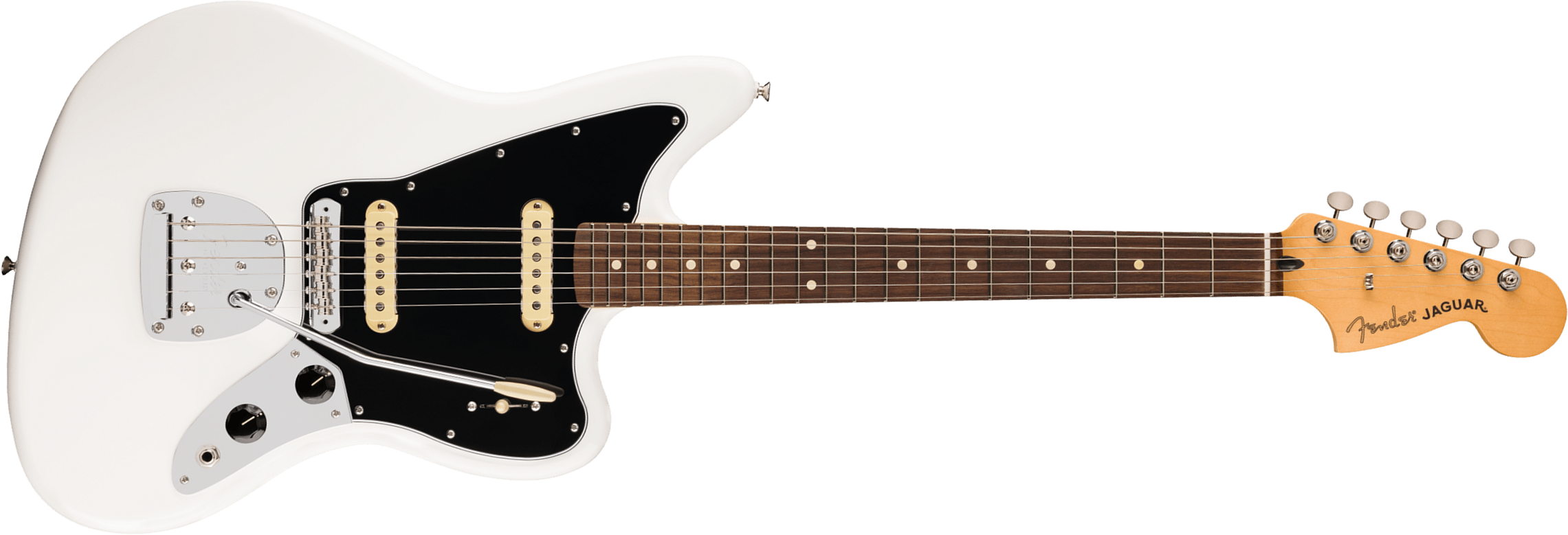 Fender Jaguar Player Ii Mex 2s Trem Rw - Polar White - Retro-rock elektrische gitaar - Main picture