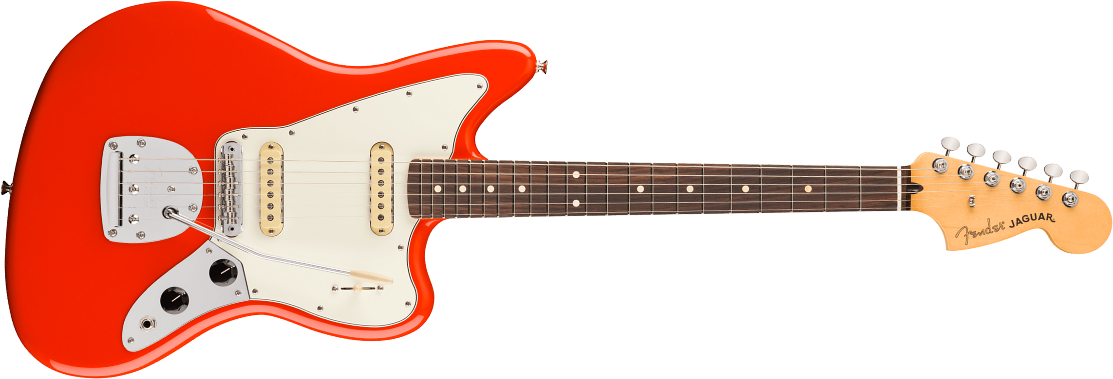 Fender Jaguar Player Ii Mex 2s Trem Rw - Coral Red - Retro-rock elektrische gitaar - Main picture