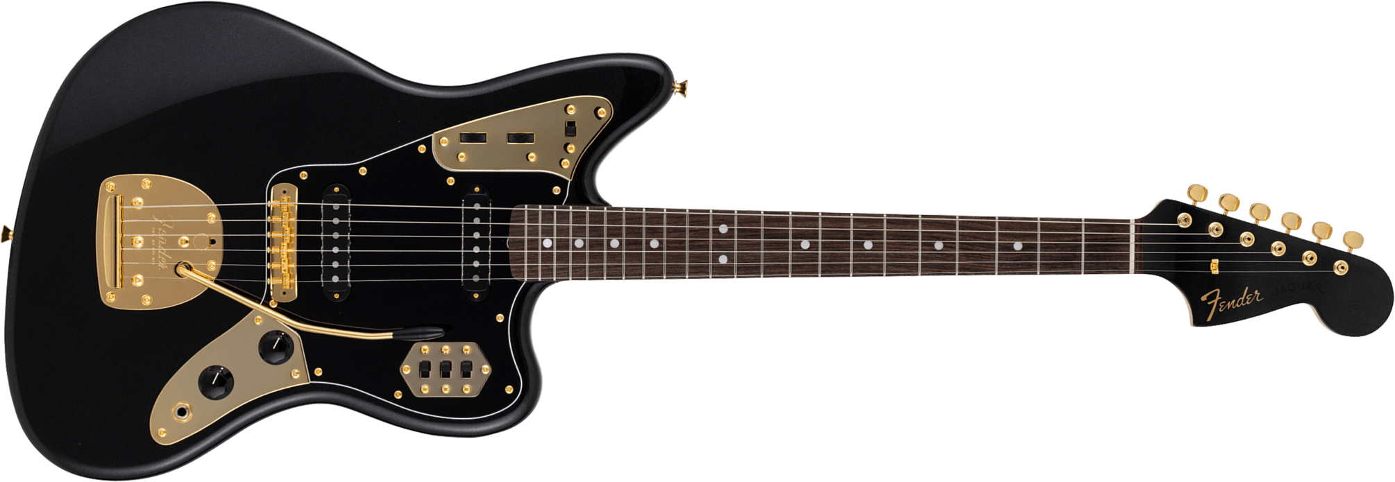 Fender Jaguar Traditional 60s Mij Ltd Jap Shsc 2s Trem Rw - Black Pearl - Retro-rock elektrische gitaar - Main picture
