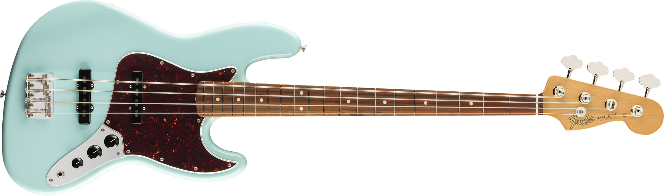 Fender Jazz Bass 60s Vintera Vintage Mex Pf - Daphne Blue - Solid body elektrische bas - Main picture