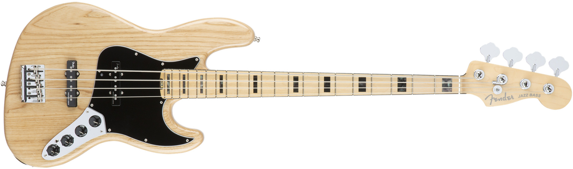 Fender Jazz Bass American Elite Ash 2016 (usa, Mn) - Natural - Solid body elektrische bas - Main picture