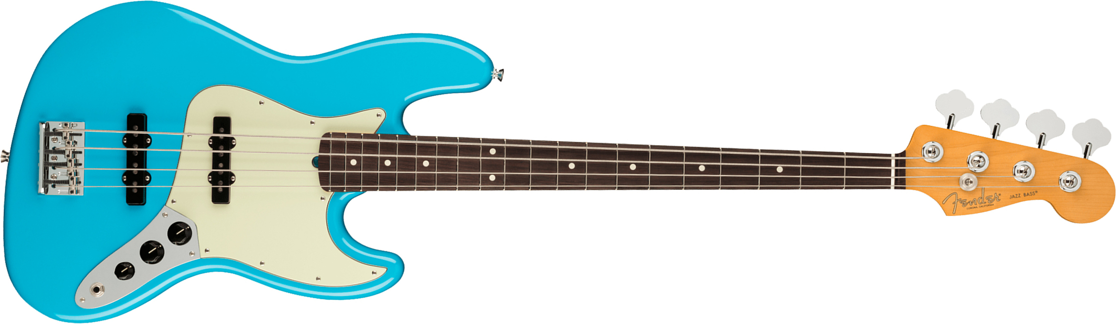 Fender Jazz Bass American Professional Ii Usa Rw - Miami Blue - Solid body elektrische bas - Main picture