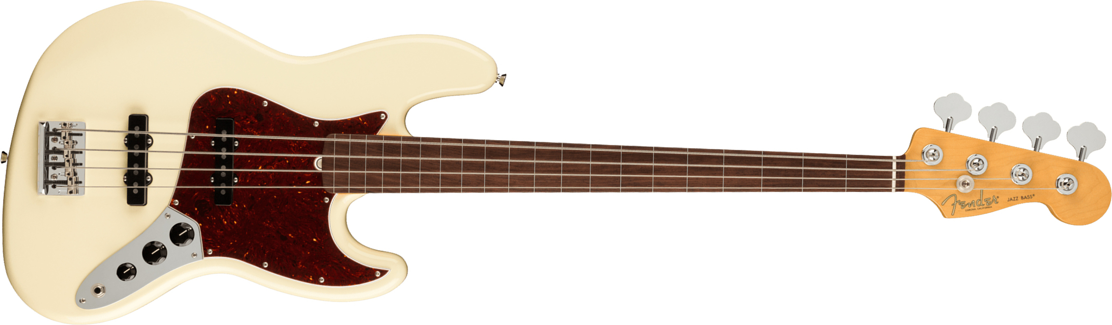 Fender Jazz Bass Fretless American Professional Ii Usa Rw - Olympic White - Solid body elektrische bas - Main picture