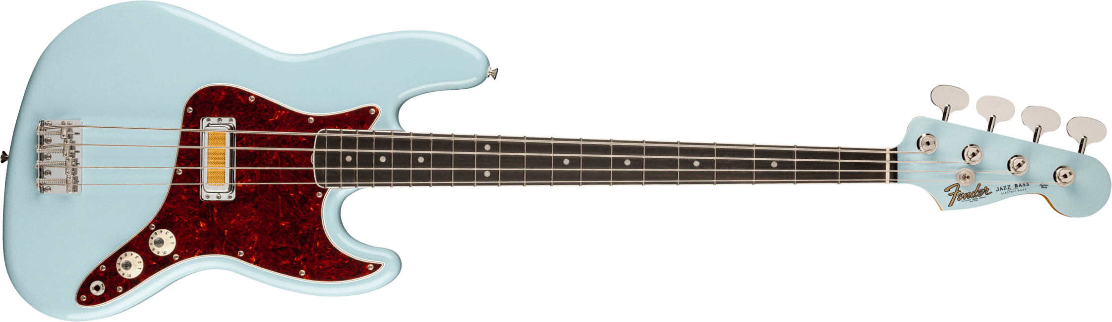 Fender Jazz Bass Gold Foil Ltd Mex Eb - Sonic Blue - Solid body elektrische bas - Main picture