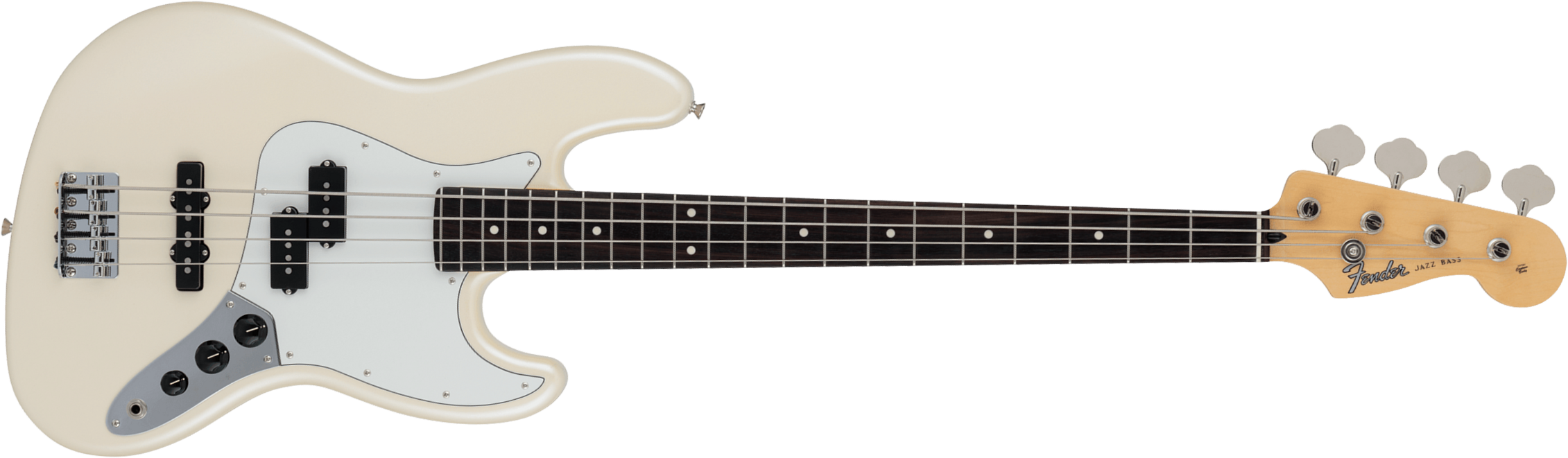 Fender Jazz Bass Hybrid Ii Pj Mij Jap Rw - Olympic Pearl - Solid body elektrische bas - Main picture