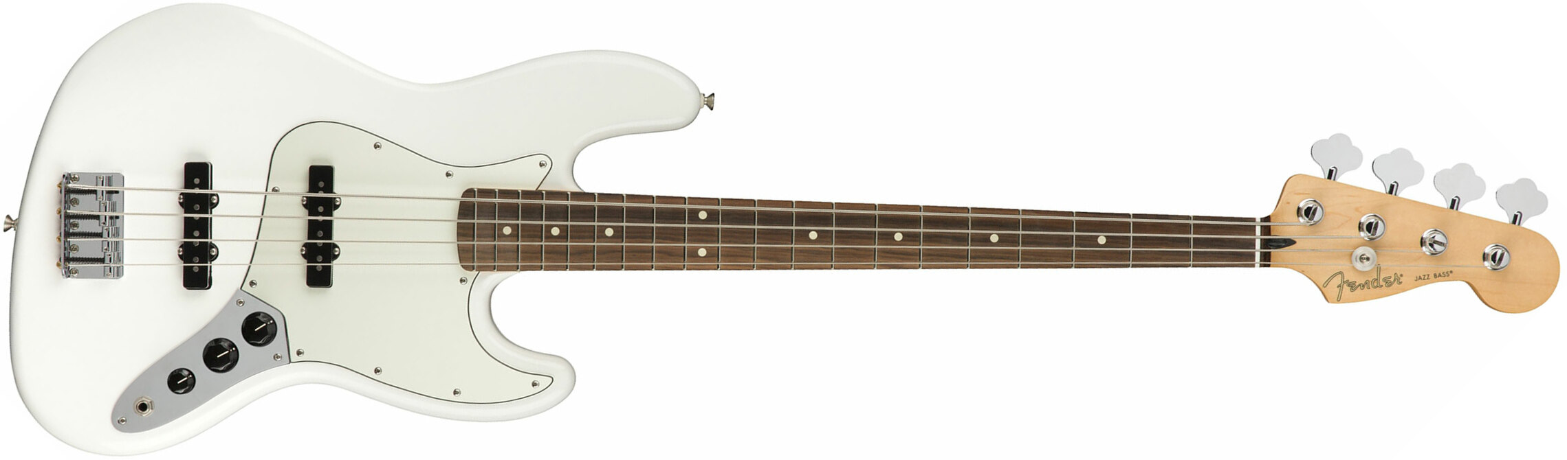 Fender Jazz Bass Player Mex Pf - Polar White - Solid body elektrische bas - Main picture