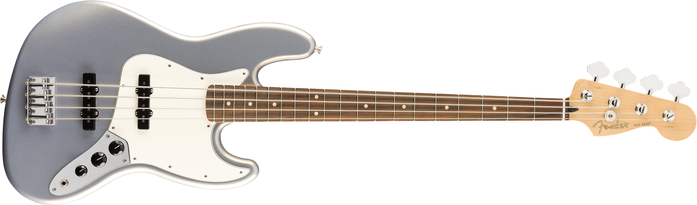 Fender Jazz Bass Player Mex Pf - Silver - Solid body elektrische bas - Main picture