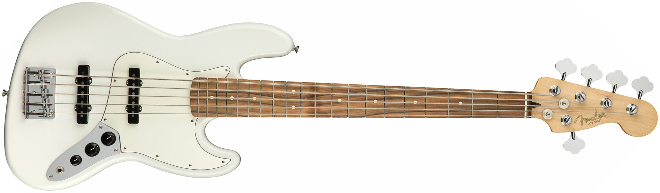 Fender Jazz Bass Player V 5-cordes Mex Pf - Polar White - Solid body elektrische bas - Main picture