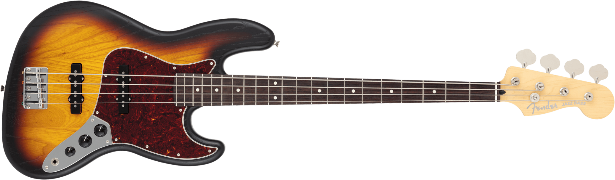 Fender Jazz Bass Raw Ash Mij Jap Rw - 3-color Sunburst Satin - Solid body elektrische bas - Main picture
