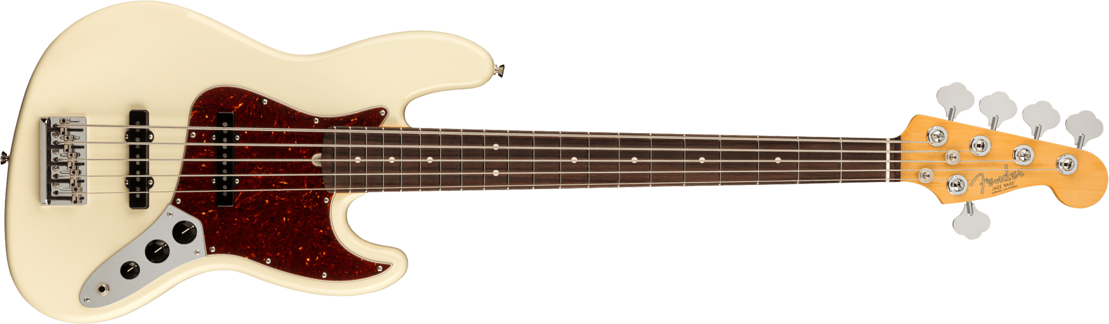 Fender Jazz Bass V American Professional Ii Usa 5-cordes Rw - Olympic White - Solid body elektrische bas - Main picture