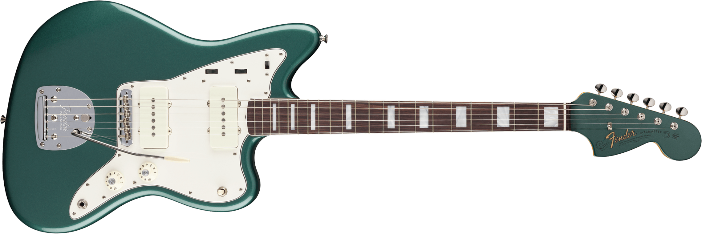 Fender Jazzmaster 1966 American Vintage Ii Usa 2s Trem Rw - Sherwood Green Metallic - Retro-rock elektrische gitaar - Main picture