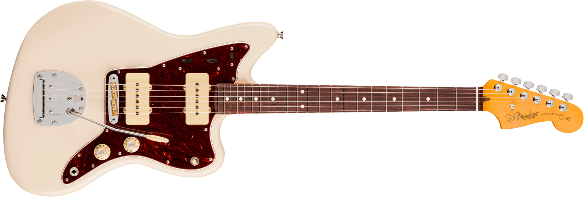 Fender Jazzmaster American Pro. Usa  2s Trem Rw - Olympic White - Retro-rock elektrische gitaar - Main picture