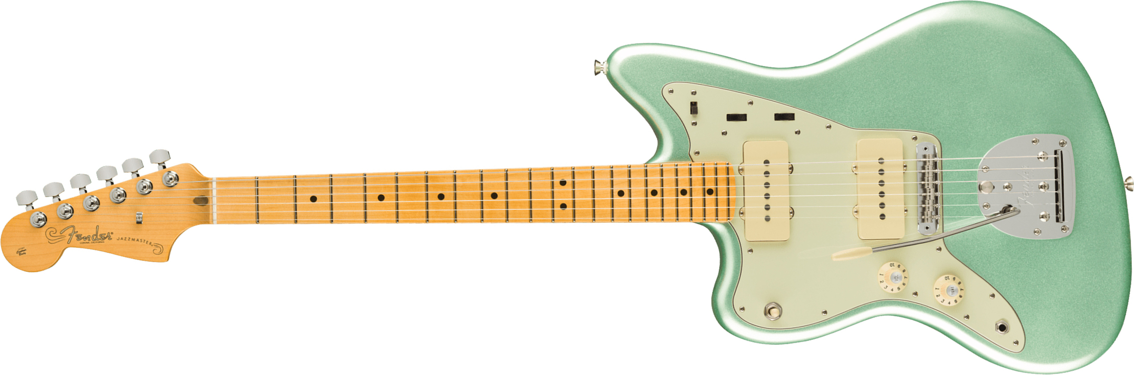 Fender Jazzmaster American Professional Ii Lh Gaucher Usa Mn - Mystic Surf Green - Linkshandige elektrische gitaar - Main picture