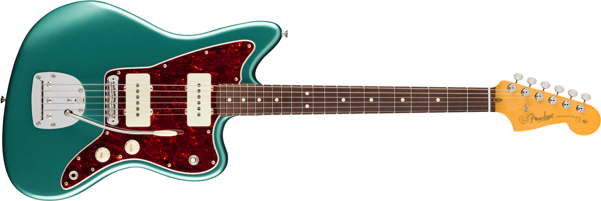 Fender Jazzmaster Classic American Pro Usa 2s Trem Rw - Faded Sherwood Green Metallic - Retro-rock elektrische gitaar - Main picture
