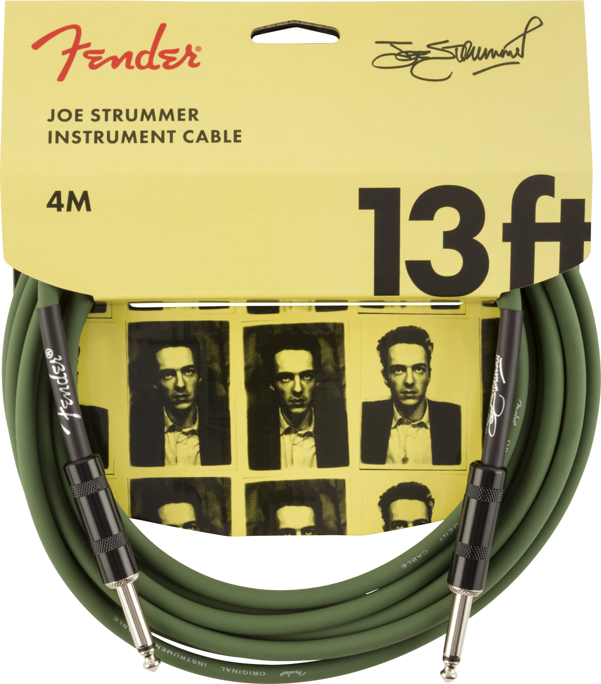 Fender Joe Strummer Pro Instrument Cable Signature Droit Droit 13ft 3.9m Drab Green - Kabel - Main picture