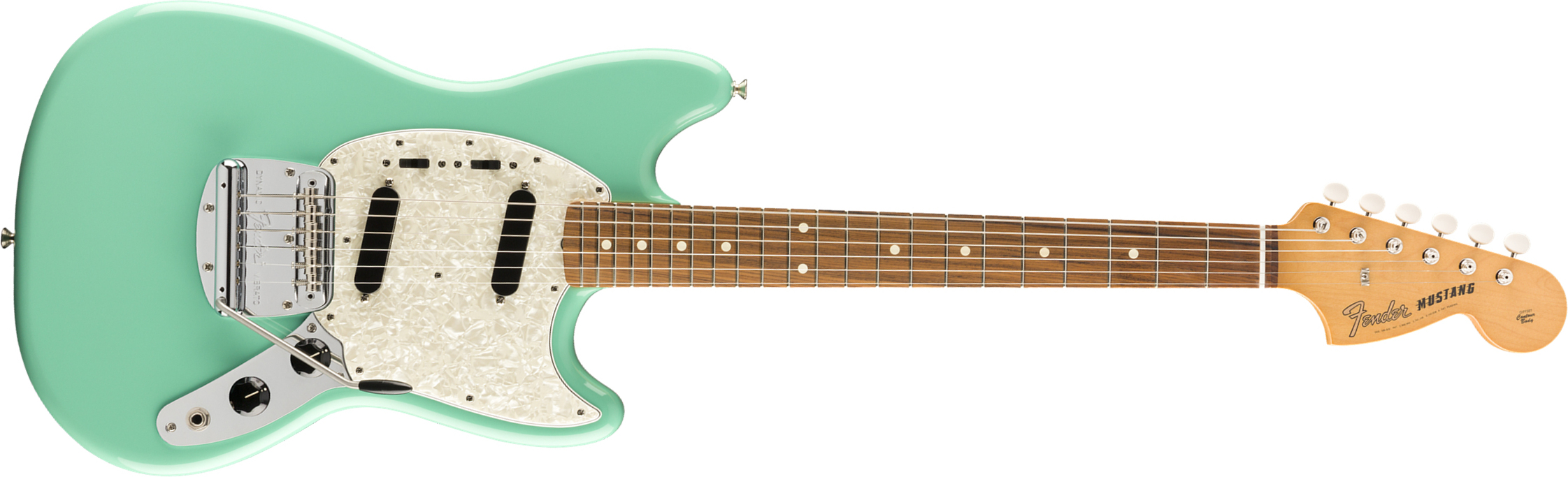 Fender Mustang 60s Vintera Vintage Mex Pf - Seafoam Green - Retro-rock elektrische gitaar - Main picture