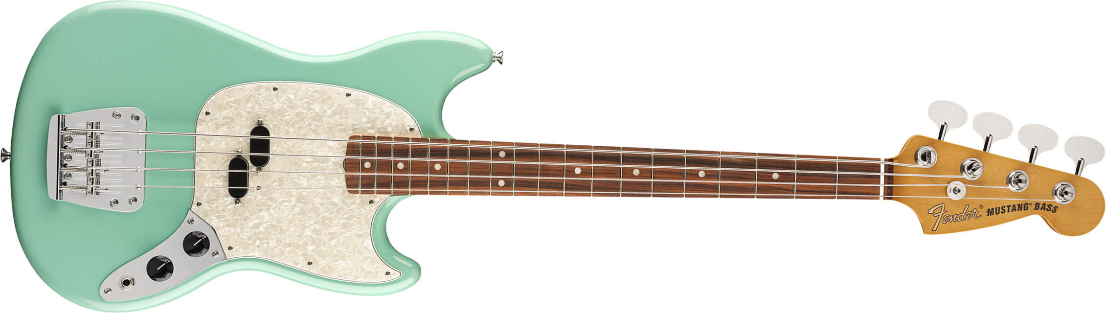 Fender Mustang Bass 60s Vintera Vintage Mex Pf - Seafoam Green - Short scale elektrische bas - Main picture