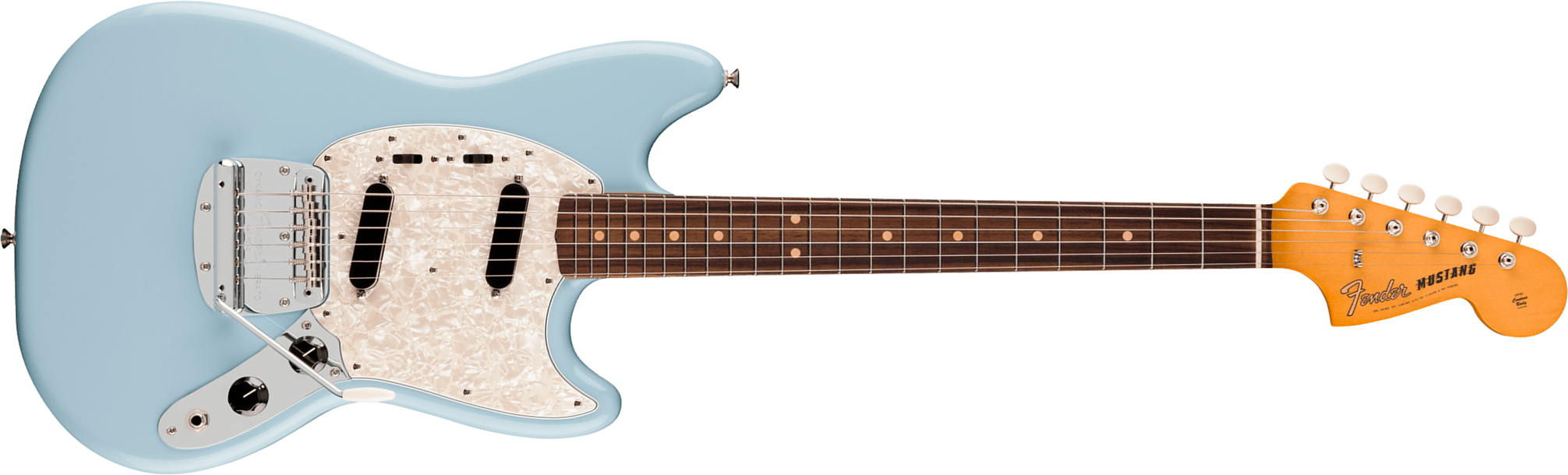 Fender Mustang Mid 60s Vintera 3 Mex Shsc 2s Trem Rw - Sonic Blue - Retro-rock elektrische gitaar - Main picture