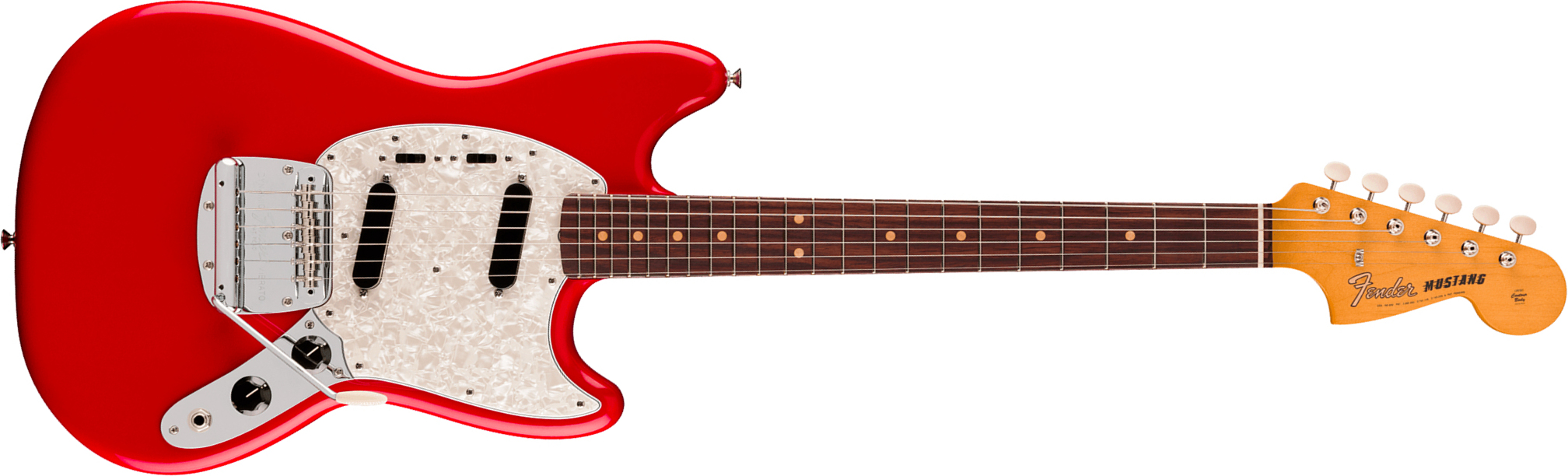 Fender Mustang Mid 60s Vintera 3 Mex Shsc 2s Trem Rw - Dakota Red - Retro-rock elektrische gitaar - Main picture