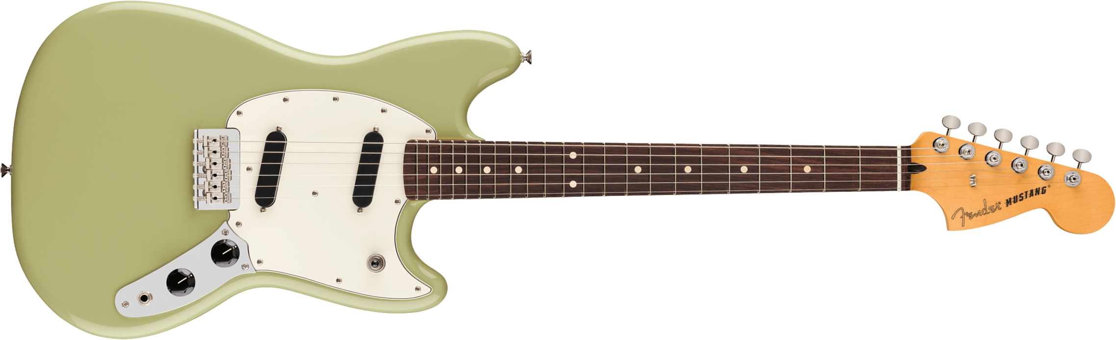 Fender Mustang Player Ii Mex 2s Ht Rw - Birch Green - Retro-rock elektrische gitaar - Main picture