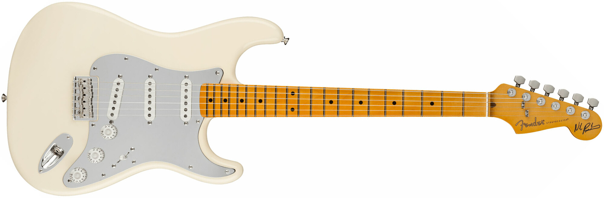 Fender Nile Rodgers Strat Hitmaker Usa Signature 3s Ht Mn - Olympic White - Elektrische gitaar in Str-vorm - Main picture