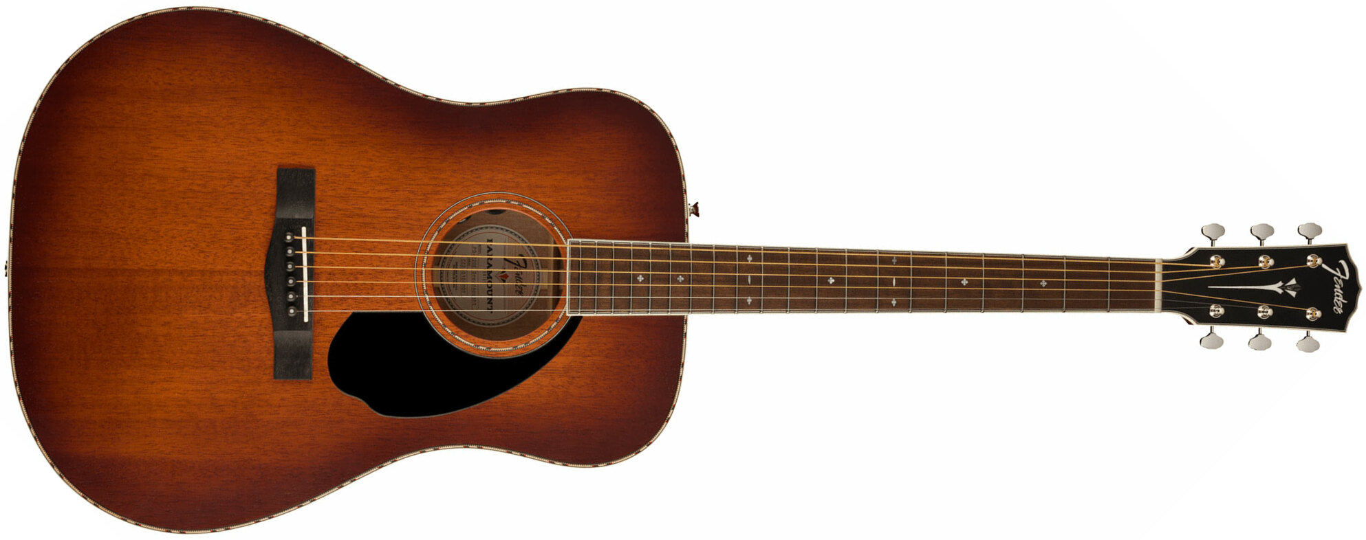 Fender Pd-220e Paramount Dreadnought Tout Acajou Ova - Aged Cognac Burst - Elektro-akoestische gitaar - Main picture