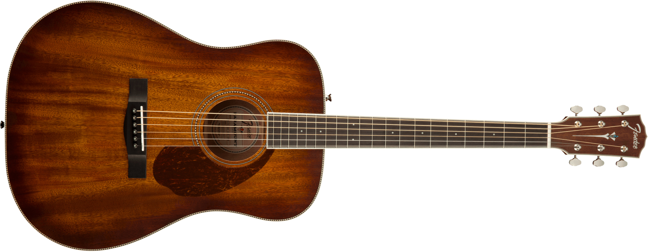 Fender Pm-1e All-mahogany Ne Paramount Dreadnought Tout Acajou Ova +etui - Aged Cognac Burst - Folk gitaar - Main picture