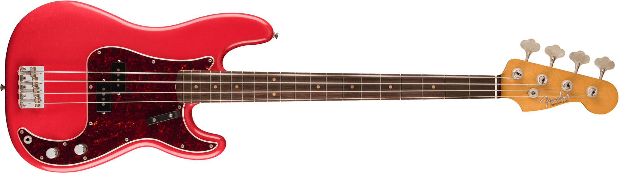 Fender Precision Bass 60s Road Worn Vintera 2 Ltd Mex Rw - Fiesta Red - Solid body elektrische bas - Main picture