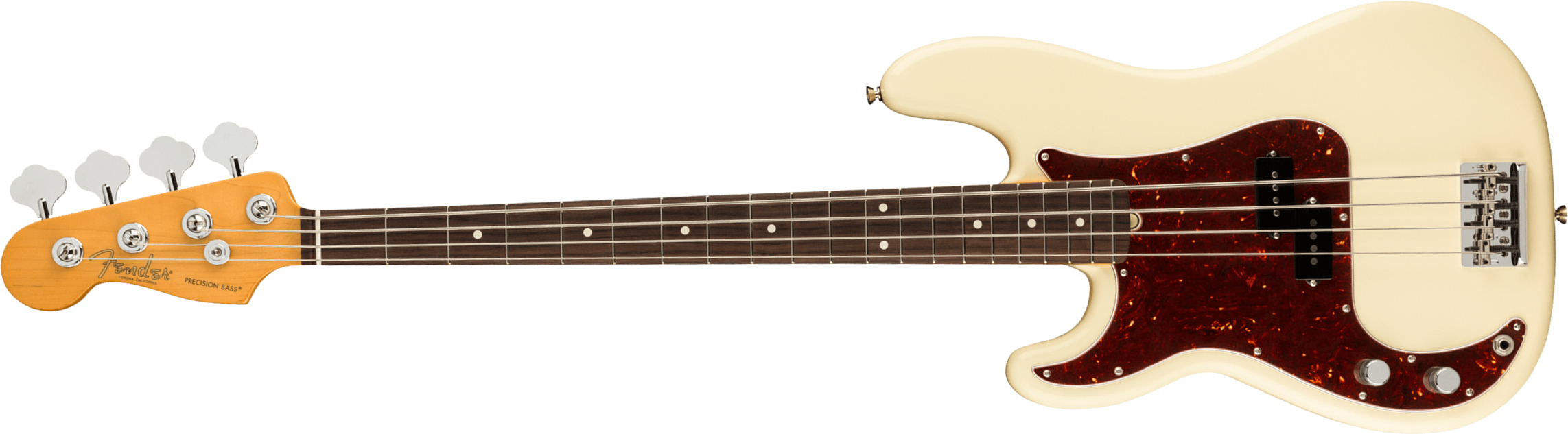 Fender Precision Bass American Professional Ii Lh Gaucher Usa Rw - Olympic White - Solid body elektrische bas - Main picture