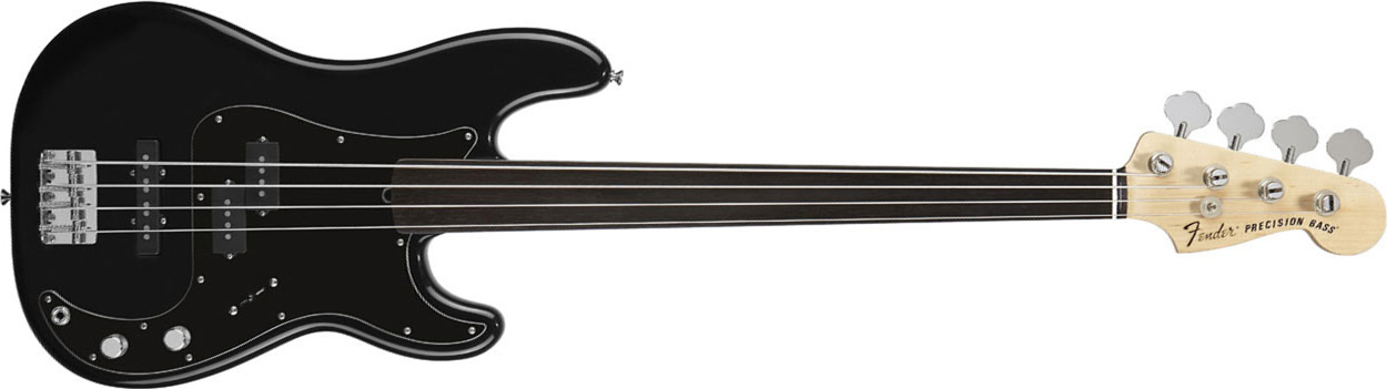 Fender Precision Bass Tony Franklin Fretless Black - Black - Solid body elektrische bas - Main picture