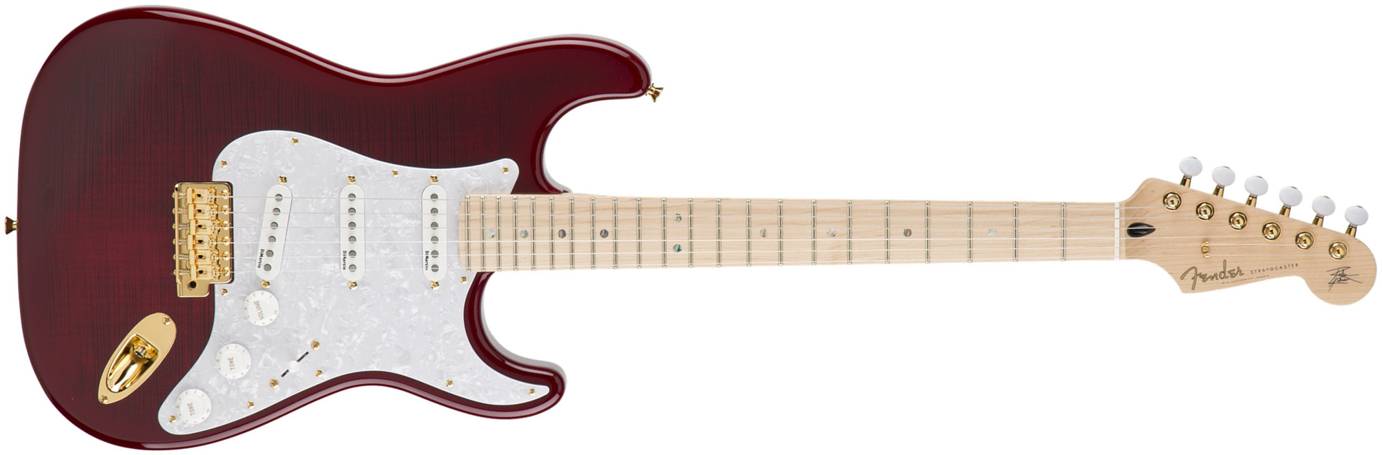 Fender Richie Kotzen Strat Japan Ltd 3s Mn - Transparent Red Burst - Elektrische gitaar in Str-vorm - Main picture