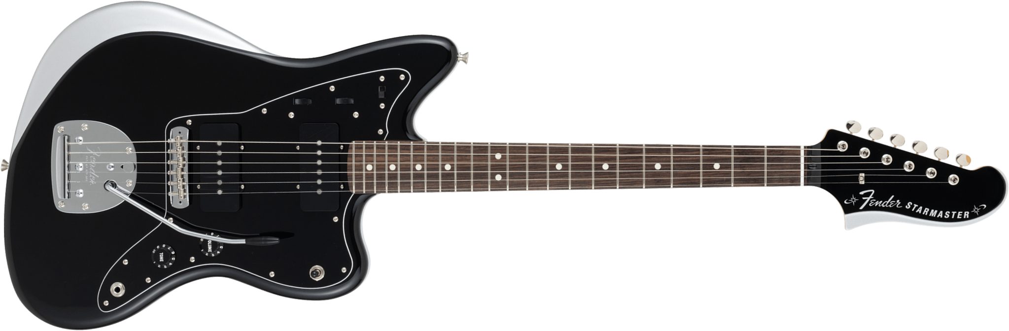 Fender Starmaster Mij Ltd Jap 2s Trem Rw - Black - Retro-rock elektrische gitaar - Main picture