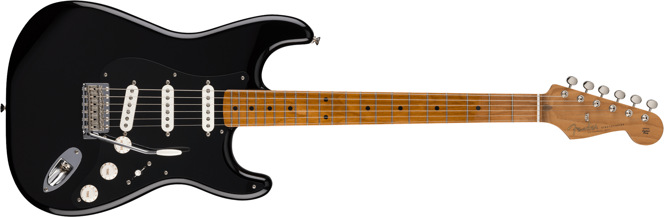 Fender Strat 50s Vintera 2 Ltd 3s Custom Shop Trem Mn - Black - Elektrische gitaar in Str-vorm - Main picture