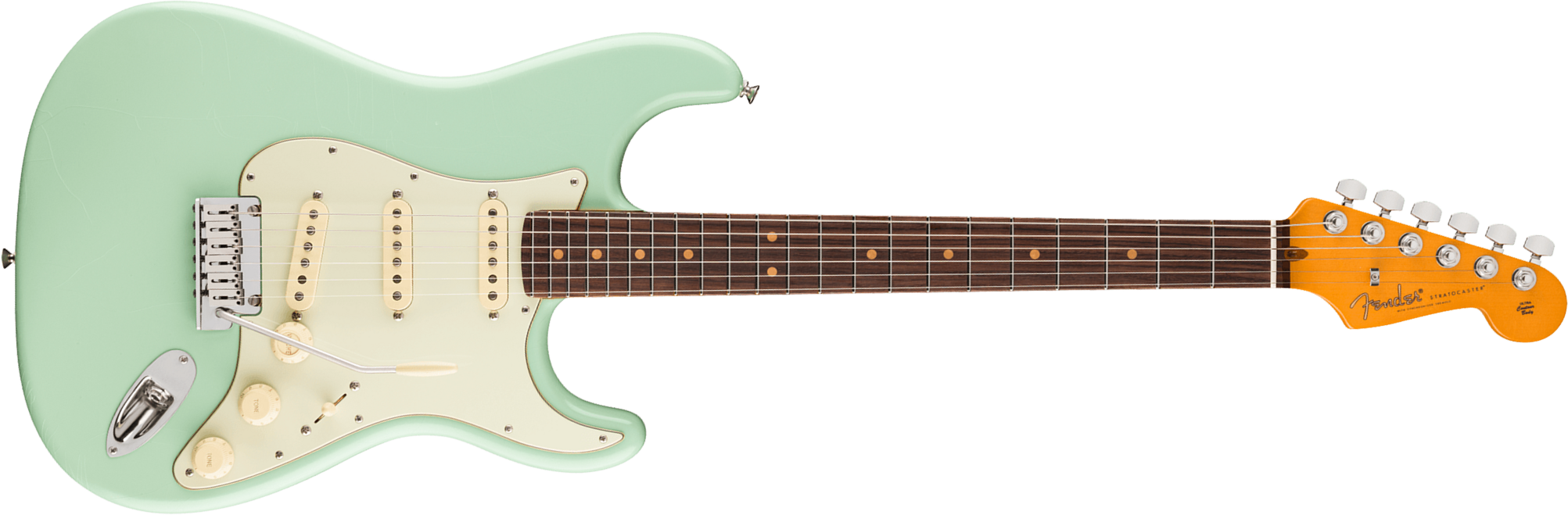 Fender Strat 60s American Ultra Luxe Usa 3s Trem Rw - Surf Green - Elektrische gitaar in Strat vorm - Main picture