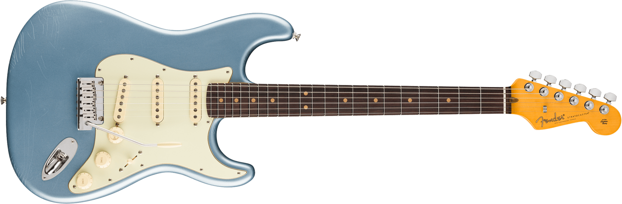 Fender Strat 60s American Ultra Luxe Usa 3s Trem Rw - Ice Blue Metallic - Elektrische gitaar in Strat vorm - Main picture