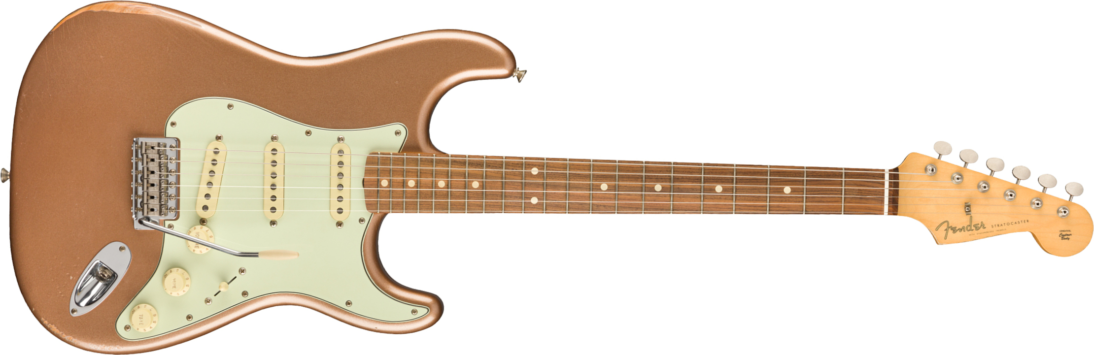 Fender Strat 60s Road Worn Mex Pf - Firemist Gold - Elektrische gitaar in Str-vorm - Main picture