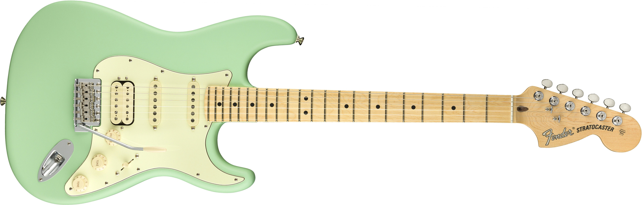 Fender Strat American Performer Usa Hss Mn - Satin Surf Green - Elektrische gitaar in Str-vorm - Main picture