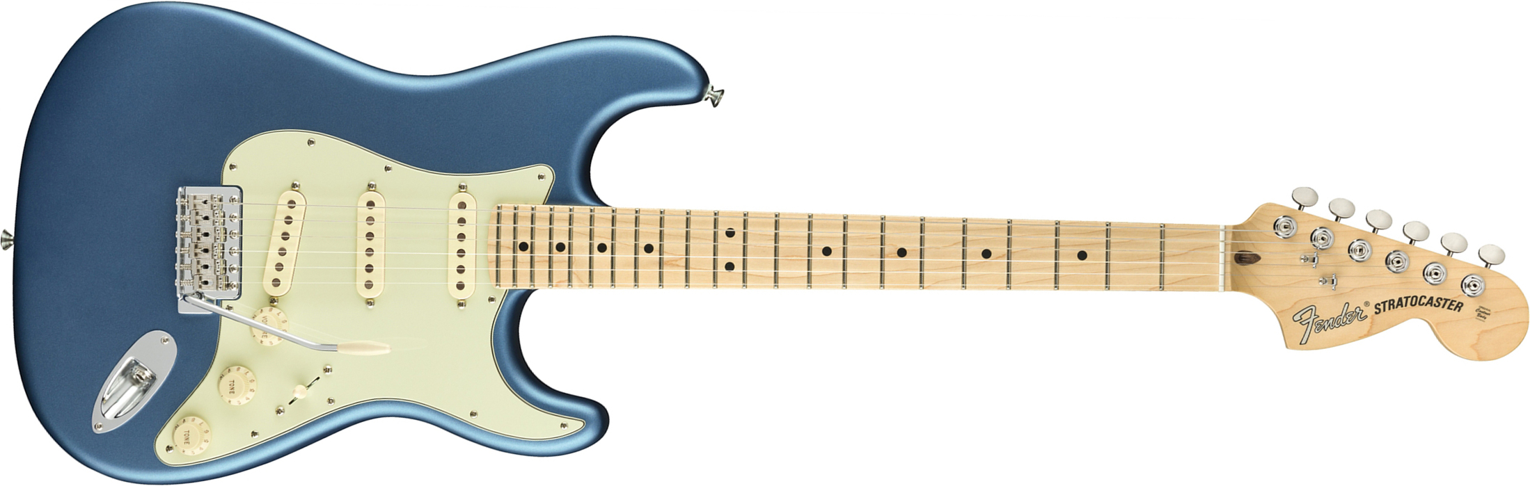 Fender Strat American Performer Usa Sss Mn - Satin Lake Placid Blue - Elektrische gitaar in Str-vorm - Main picture