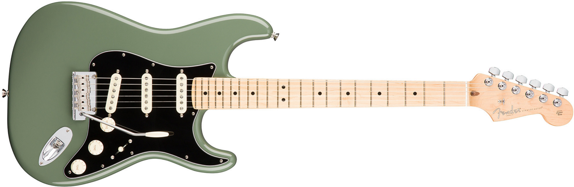 Fender Strat American Professional 2017 3s Usa Mn - Antique Olive - Elektrische gitaar in Str-vorm - Main picture
