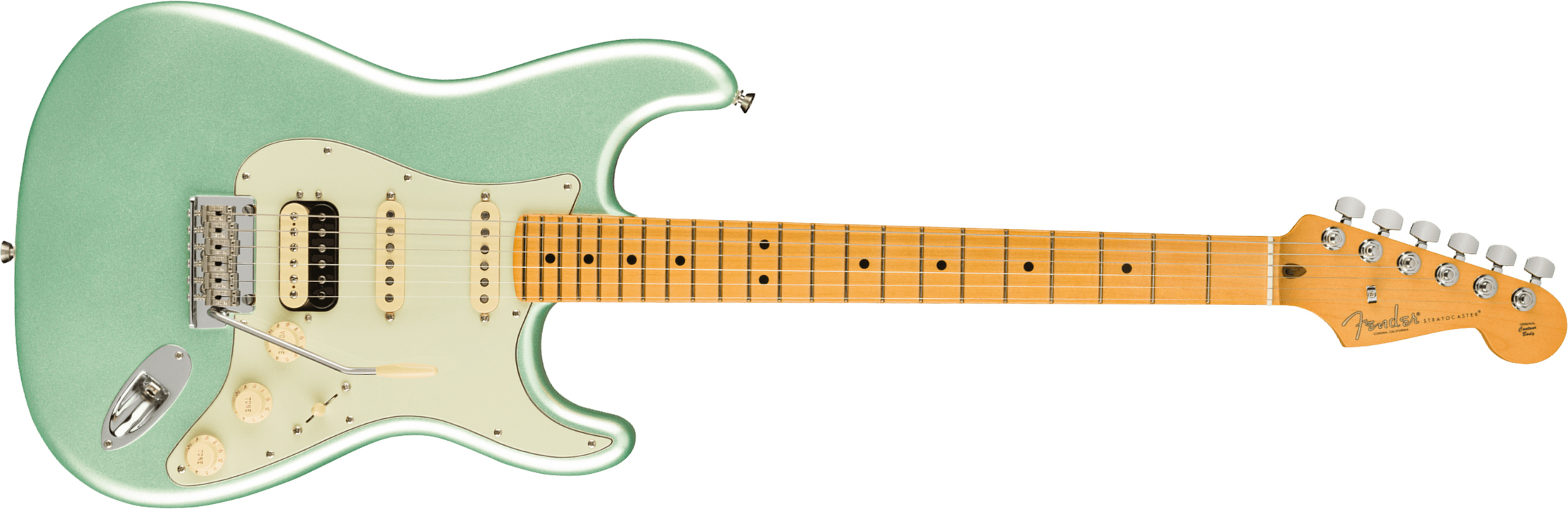 Fender Strat American Professional Ii Hss Usa Mn - Mystic Surf Green - Elektrische gitaar in Str-vorm - Main picture
