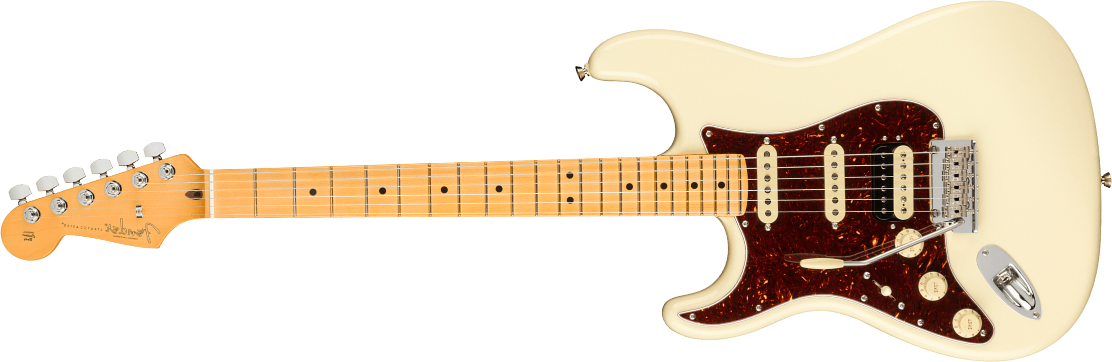 Fender Strat American Professional Ii Lh Gaucher Usa Mn - Olympic White - Linkshandige elektrische gitaar - Main picture