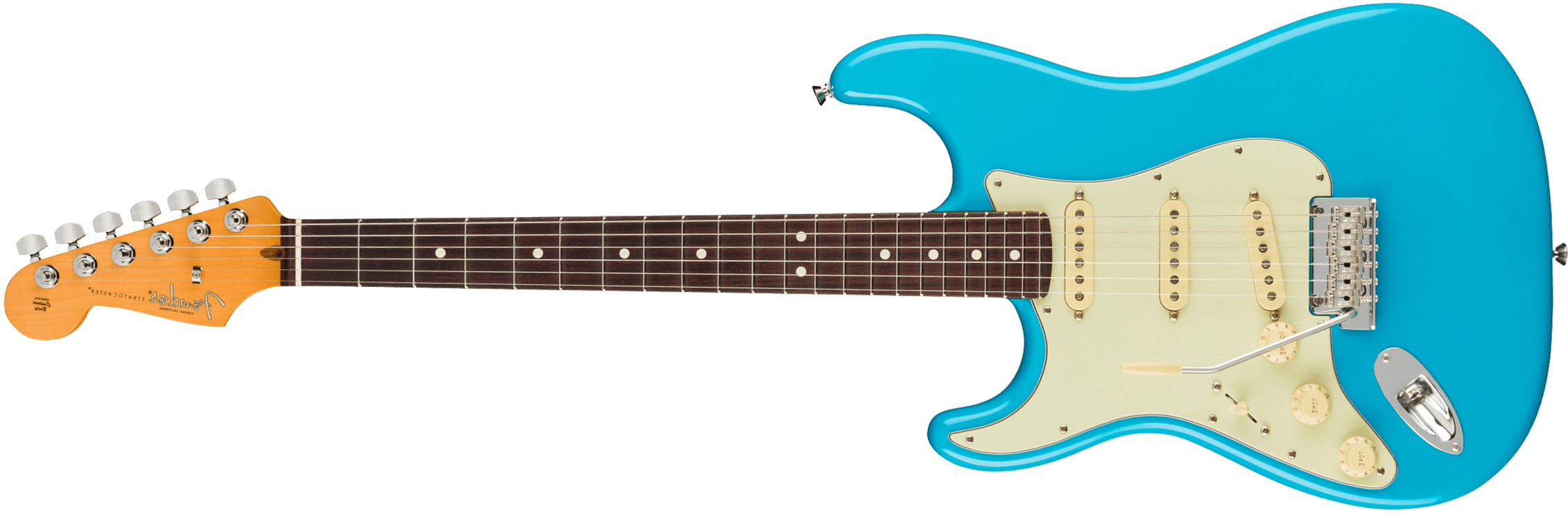 Fender Strat American Professional Ii Lh Gaucher Usa Rw - Miami Blue - Linkshandige elektrische gitaar - Main picture